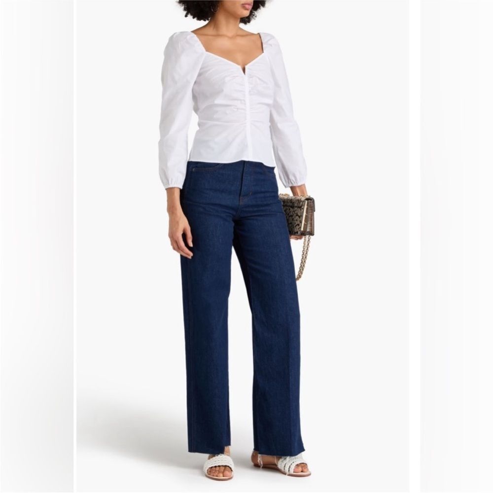 Veronica Beard Zhou Ruched Long Sleeve Top $348